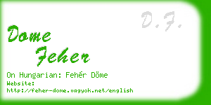 dome feher business card